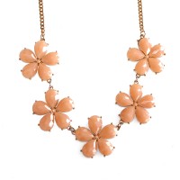 Apricot Faux Stone Bloom Bauble Necklace